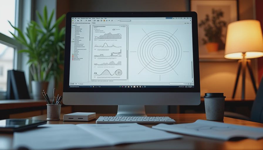 A documentary photo of a computer screen showing game camera distance debug windows and field-of-view graphs on a desk.